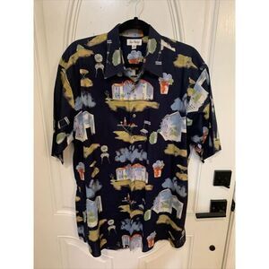 Paul Fredrick Vintage‎ L Camp-Cruise Beach Shirt 100% Cotton USA All over print